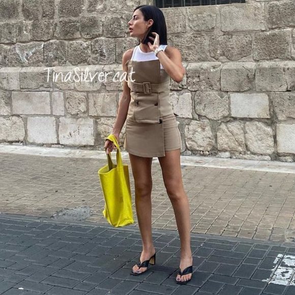 BLOGGER'S FAVE! Zara Belted Gabardine Bustier NWT - Picture 12 of 17